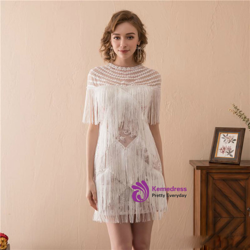 Ivory Lace Cocktail Dress